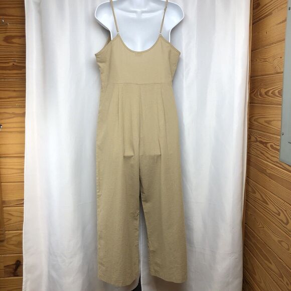 Hem & Thread Large Tan Womens Romper Jumper Cropped Overalls Pant NWOT - Picture 12 of 12